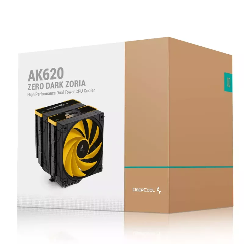 Luchtkoeler DeepCool AK620 Zero Dark Zoria 12 cm zwart geel