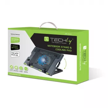 Techly notebookstandaard en koelpad voor notebooks tot 17,3 inch