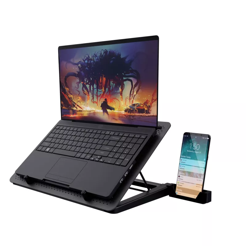 Trust GXT 1125 Quno laptopkoelstandaard, 17 inch, zwart