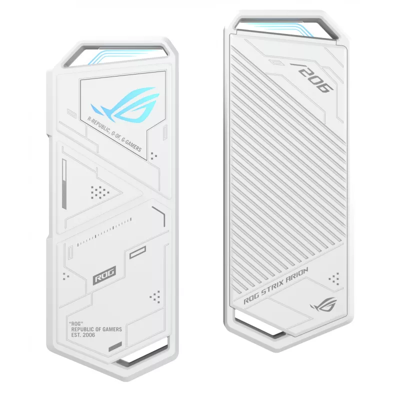 SSD-behuizing ASUS ROG Strix Arion White Edition — M.2 PCIe, USB Type-C 10 Gbit/s, voor één SSD