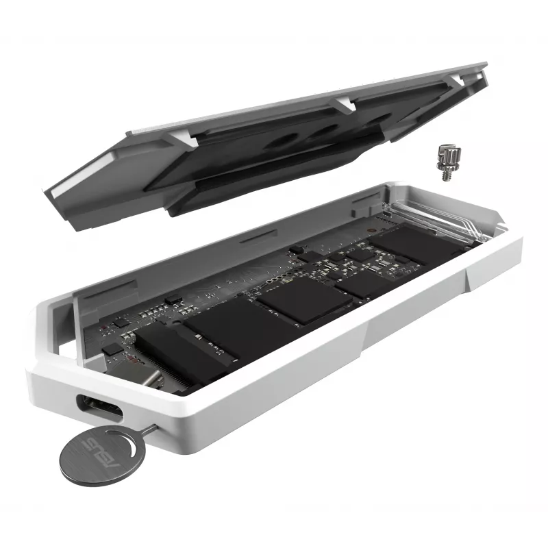 SSD-behuizing ASUS ROG Strix Arion White Edition — M.2 PCIe, USB Type-C 10 Gbit/s, voor één SSD