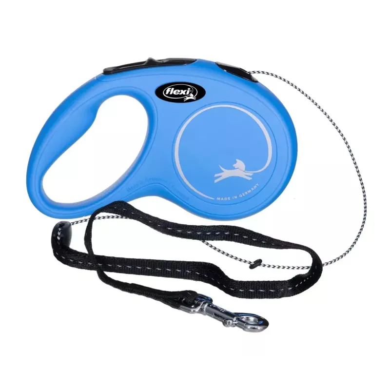 Rollijn Flexi New Classic S — snoer, 5 m, enkele lijn, blauw, max. belasting 12 kg
