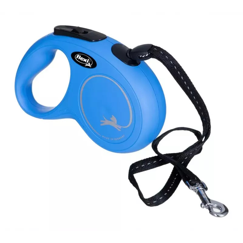 Rollijn Flexi New Classic S — snoer, 5 m, enkele lijn, blauw, max. belasting 12 kg