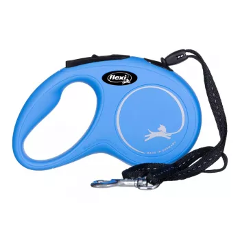 Rollijn Flexi New Classic S — snoer, 5 m, enkele lijn, blauw, max. belasting 12 kg