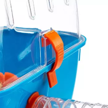 Kooi FERPLAST Combi 2 voor hamsters, blauw transparant, B795×T295×H263 mm, technopolymeer