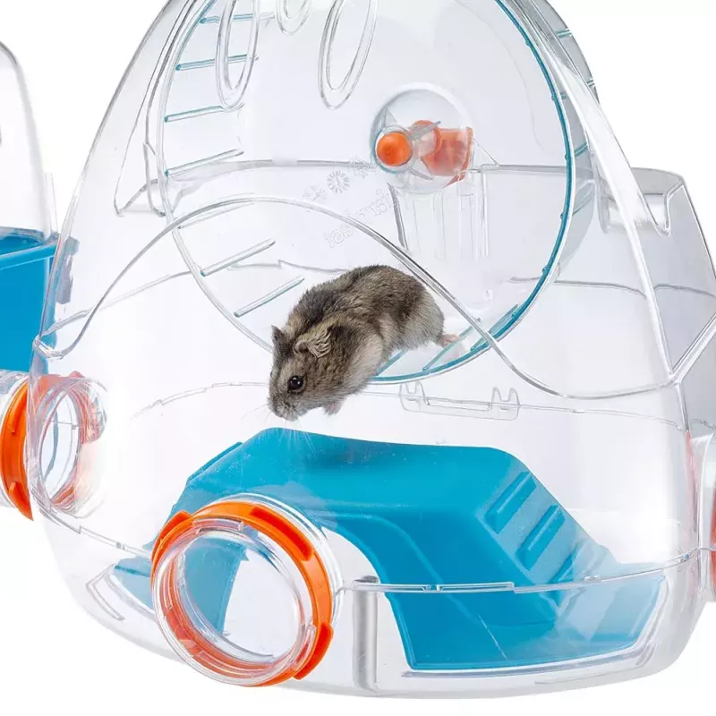 Kooi FERPLAST Combi 2 voor hamsters, blauw transparant, B795×T295×H263 mm, technopolymeer