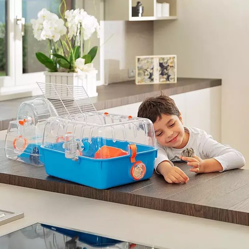 Kooi FERPLAST Combi 2 voor hamsters, blauw transparant, B795×T295×H263 mm, technopolymeer