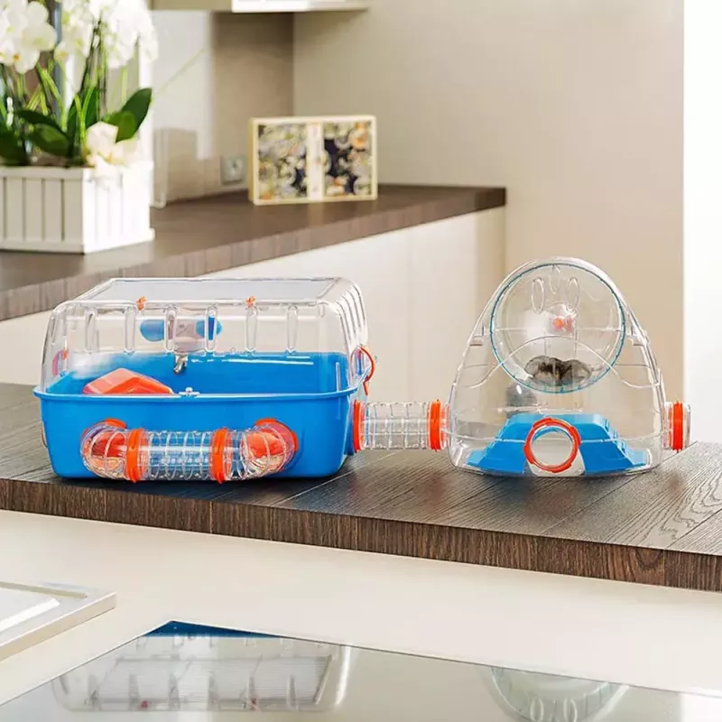 Kooi FERPLAST Combi 2 voor hamsters, blauw transparant, B795×T295×H263 mm, technopolymeer