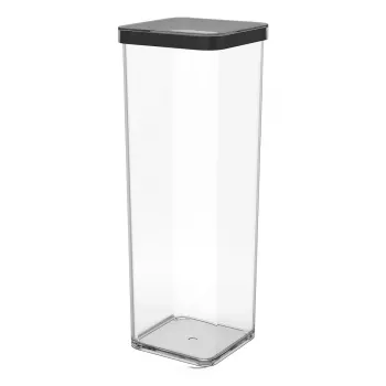 Voercontainer rotho 1160608080 2 l zwart transparant, 100×100×285 mm, technopolymeer