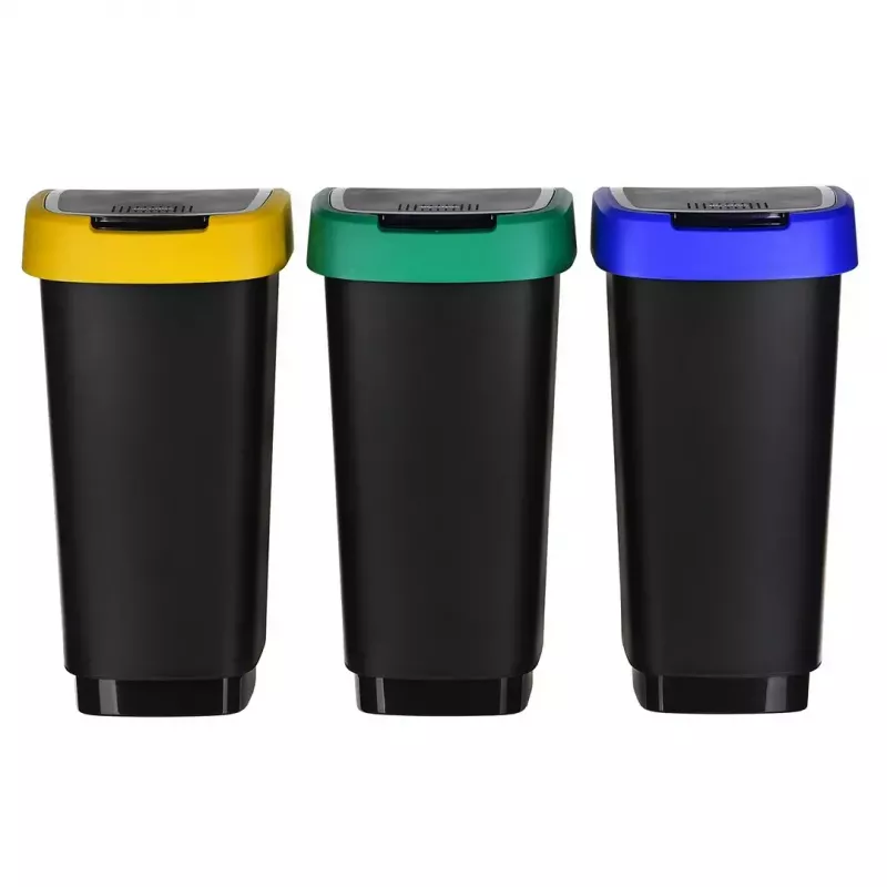 Rotho Twist 1045899999 prullenbakset, 3 x 25 l, kunststof