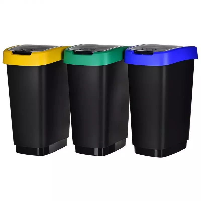 Rotho Twist 1045899999 prullenbakset, 3 x 25 l, kunststof