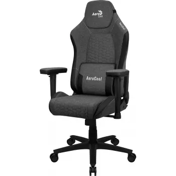 Universele gamestoel AEROCOOL CROWNASHBK — zwarte gevoerde zitting en rugleuning, 2D-armsteunen, gasveer klasse 4, max. gewicht 150 kg