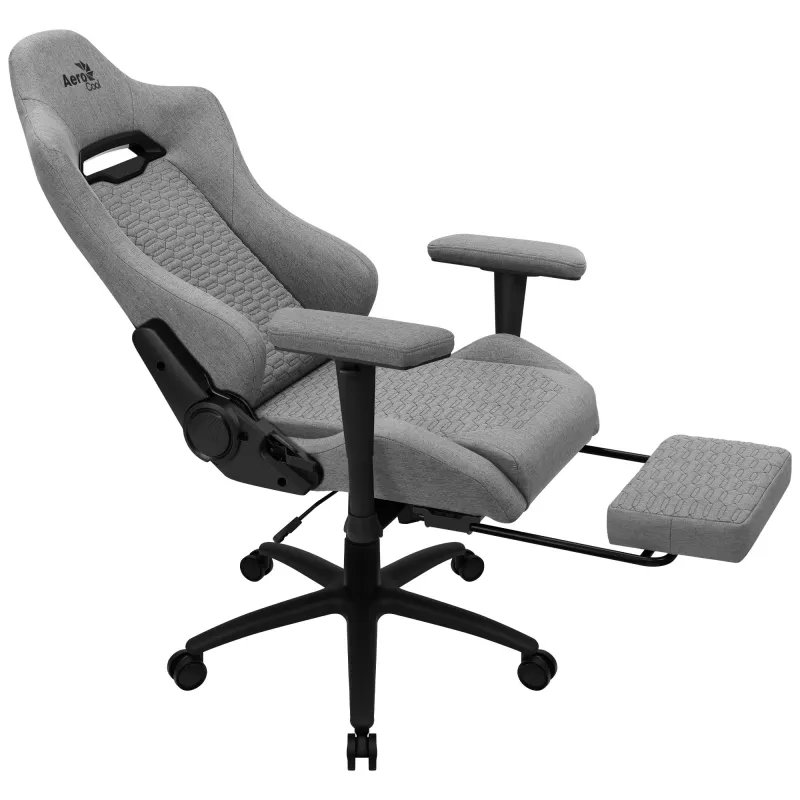 Aerocool ROYALASHGR premium ergonomische gamestoel met voetensteun Aeroweave Technology grijs