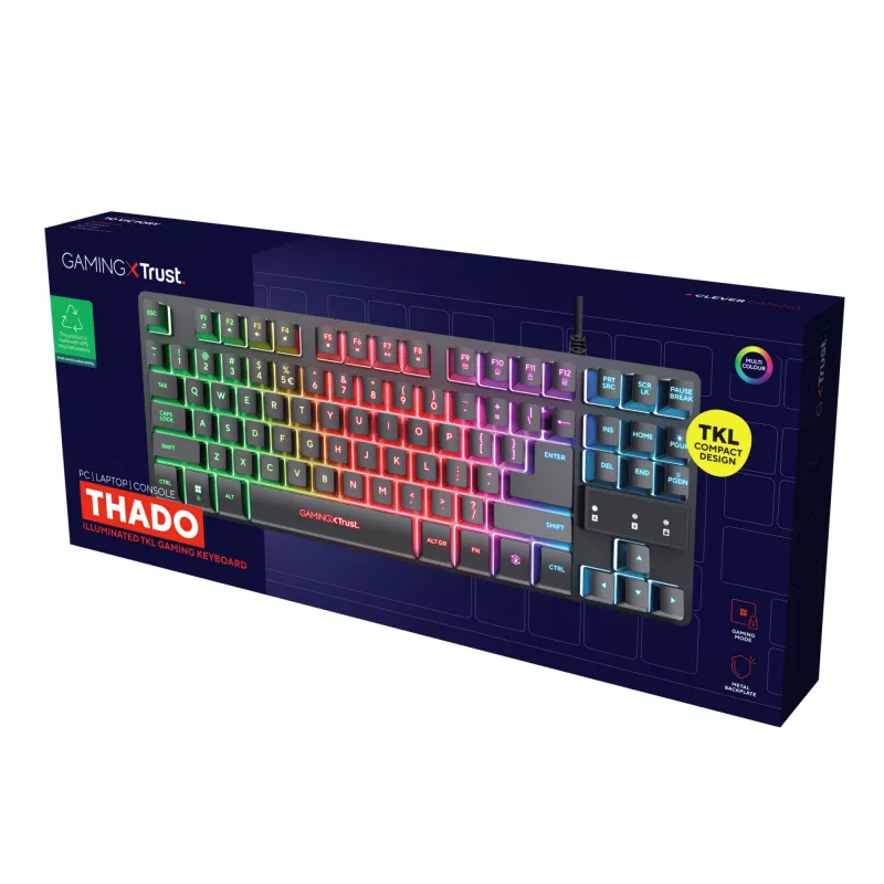 Trust GXT 833 Thado toetsenbord gaming USB Nederlands zwart, zilver