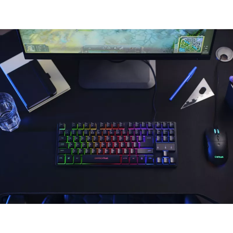 Trust GXT 833 Thado toetsenbord gaming USB Nederlands zwart, zilver