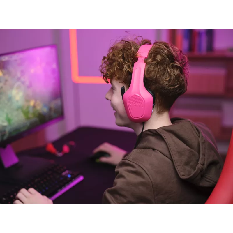 Trust GXT 415P Zirox headset bedrade hoofdband gaming roze