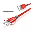 USB-A naar Lightning kabel Baseus Yiven 1,8 m, 2 A uitgang, rood, mantel van thermoplastisch elastomeer