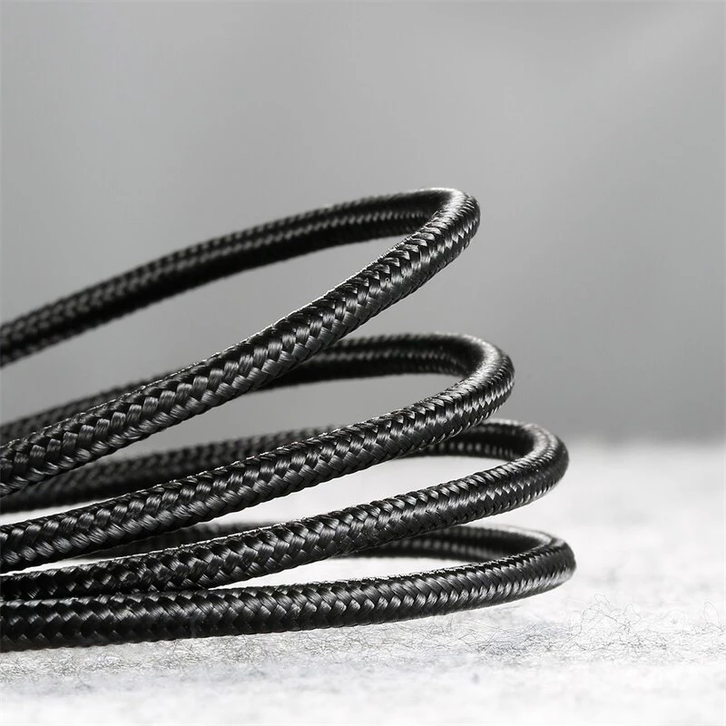 BASEUS Gevlochten Cafule-snelllaadkabel - USB Type-A naar Type-C 2A - 2 m - zwart (nylon)