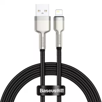BASEUS Fast Charge Cafule datatransmissiekabel - USB Type-A naar Lightning - 480 Mbit/s (2,4 A PD) - 1 m - zwart
