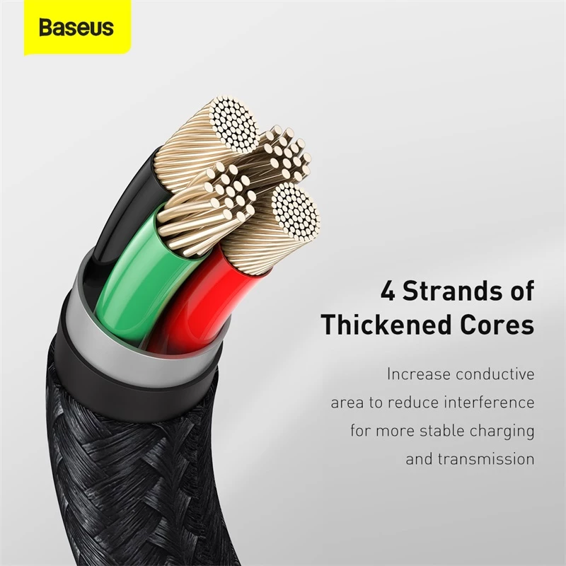BASEUS Fast Charge Cafule datatransmissiekabel - USB Type-A naar Lightning - 480 Mbit/s (2,4 A PD) - 1 m - zwart