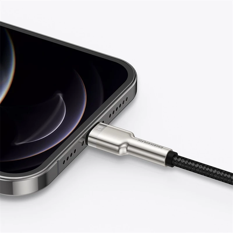 BASEUS Fast Charge Cafule datatransmissiekabel - USB Type-A naar Lightning - 480 Mbit/s (2,4 A PD) - 1 m - zwart