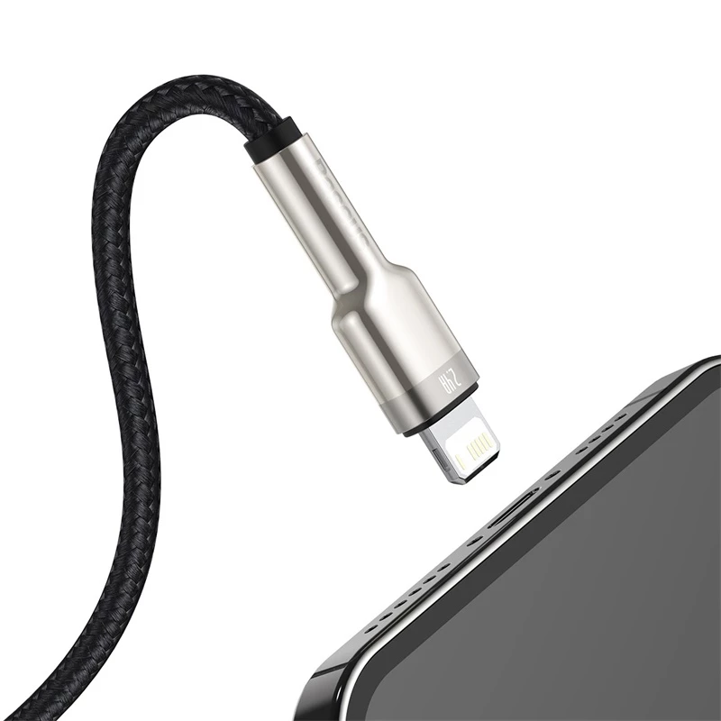 BASEUS Fast Charge Cafule datatransmissiekabel - USB Type-A naar Lightning - 480 Mbit/s (2,4 A PD) - 1 m - zwart