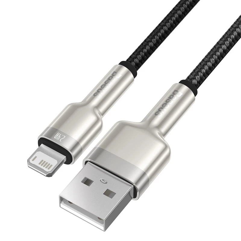 BASEUS Fast Charge Cafule datatransmissiekabel - USB Type-A naar Lightning - 480 Mbit/s (2,4 A PD) - 1 m - zwart