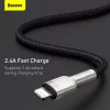 BASEUS Fast Charge Cafule datatransmissiekabel - USB Type-A naar Lightning - 480 Mbit/s (2,4 A PD) - 1 m - zwart