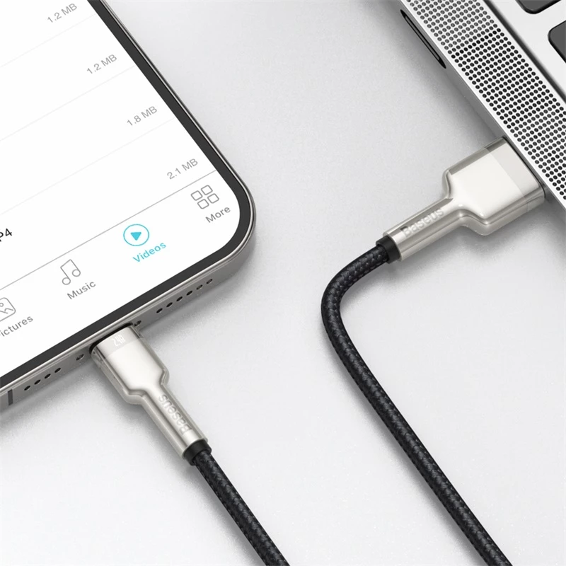 BASEUS Fast Charge Cafule datatransmissiekabel - USB Type-A naar Lightning - 480 Mbit/s (2,4 A PD) - 1 m - zwart
