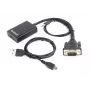 GEMBIRD VGA-naar-HDMI-adapterkabel, USB-gevoed 15cm - zwart