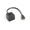 HDMI-videosplitter LANBERG AD-0019-BK — 2x HDMI-uitgangen, Full HD 1920x1080, 0,2 m kabel, zwart
