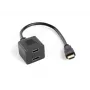 HDMI-videosplitter LANBERG AD-0019-BK — 2x HDMI-uitgangen, Full HD 1920x1080, 0,2 m kabel, zwart