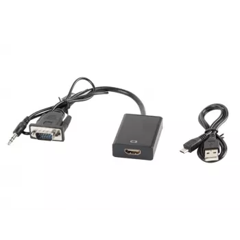 LANBERG videokabel adapter HDMI type A (standaard) VGA (D-Sub) 0,2 m zwart