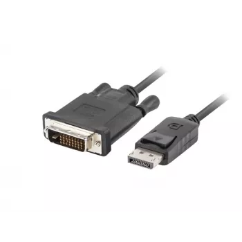 Video-adapterkabel LANBERG DisplayPort (stekker) naar DVI‑D (stekker), 1 m, zwart, ondersteunt 1080p