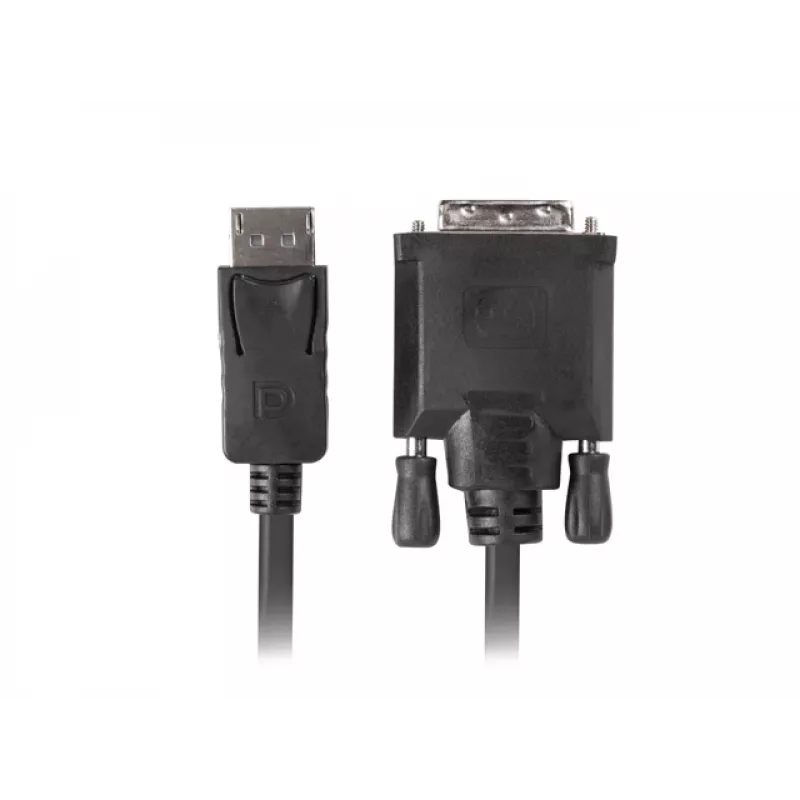 Video-adapterkabel LANBERG DisplayPort (stekker) naar DVI‑D (stekker), 1 m, zwart, ondersteunt 1080p