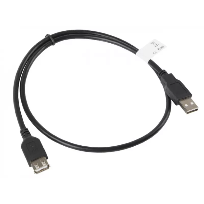 USB-A-naar-USB-A-kabel LANBERG CA-USBE-10CC-0007-BK, USB 2.0, 0,7 m, zwart