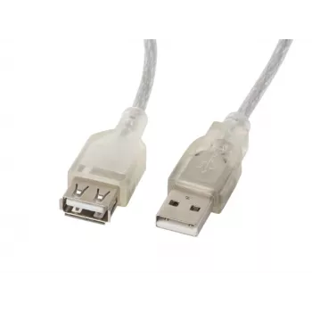 USB-kabel LANBERG CA-USBE-12CC-0018-TR 1,8 m USB 2.0 A‑naar‑A transparant