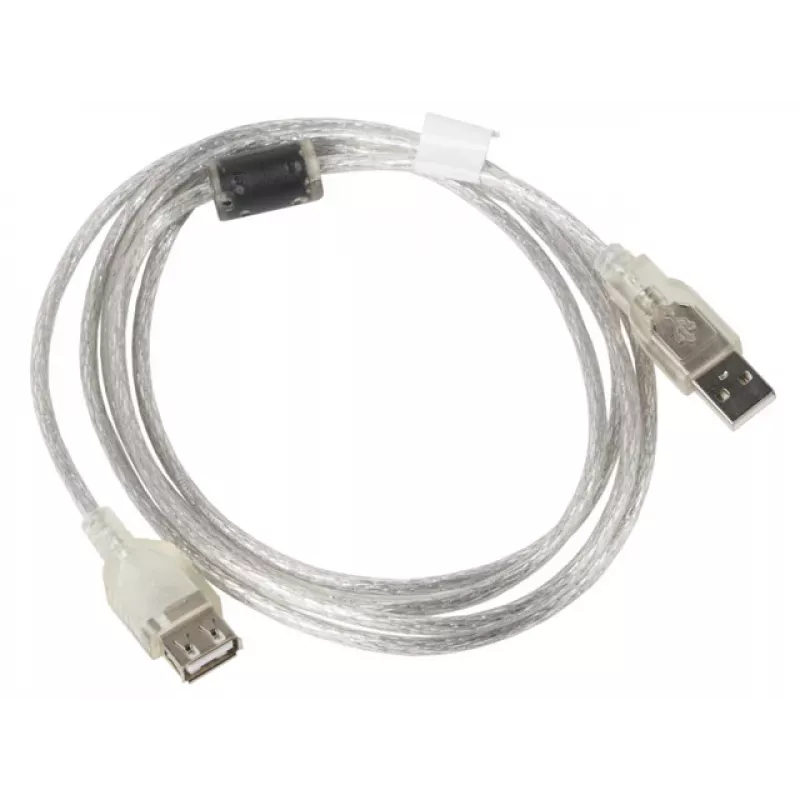 USB-kabel LANBERG CA-USBE-12CC-0018-TR 1,8 m USB 2.0 A‑naar‑A transparant