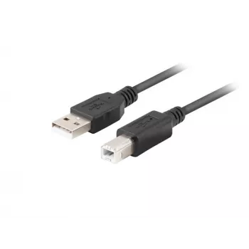 LANBERG USB-A(m)->USB-B(m) 2.0-kabel 1 m zwart ferriet, doos