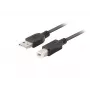 LANBERG USB-A(m)->USB-B(m) 2.0-kabel 1 m zwart ferriet, doos
