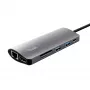 Trust Dalyx 23775 7-in-1 USB-C-multiportadapter, USB-C 3.2, HDMI, RJ-45 Gigabit Ethernet, SD/microSD-kaartlezer, zilver