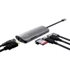 Trust Dalyx 23775 7-in-1 USB-C-multiportadapter, USB-C 3.2, HDMI, RJ-45 Gigabit Ethernet, SD/microSD-kaartlezer, zilver