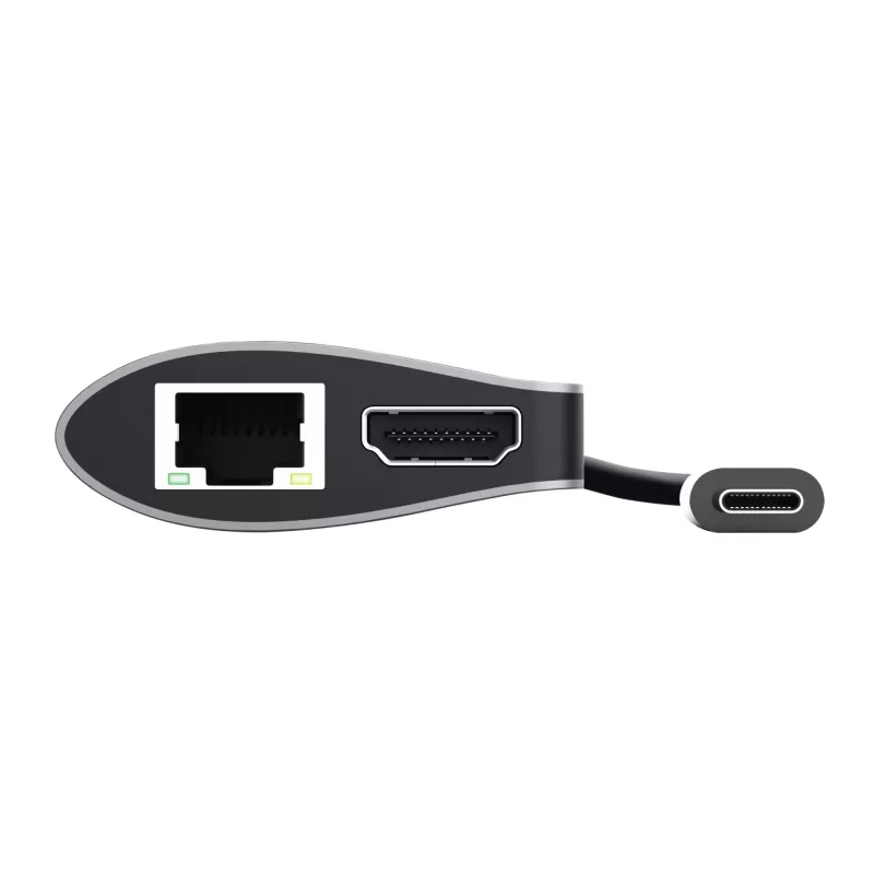 Trust Dalyx 23775 7-in-1 USB-C-multiportadapter, USB-C 3.2, HDMI, RJ-45 Gigabit Ethernet, SD/microSD-kaartlezer, zilver