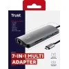 Trust Dalyx 23775 7-in-1 USB-C-multiportadapter, USB-C 3.2, HDMI, RJ-45 Gigabit Ethernet, SD/microSD-kaartlezer, zilver