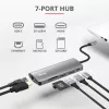 Trust Dalyx 23775 7-in-1 USB-C-multiportadapter, USB-C 3.2, HDMI, RJ-45 Gigabit Ethernet, SD/microSD-kaartlezer, zilver
