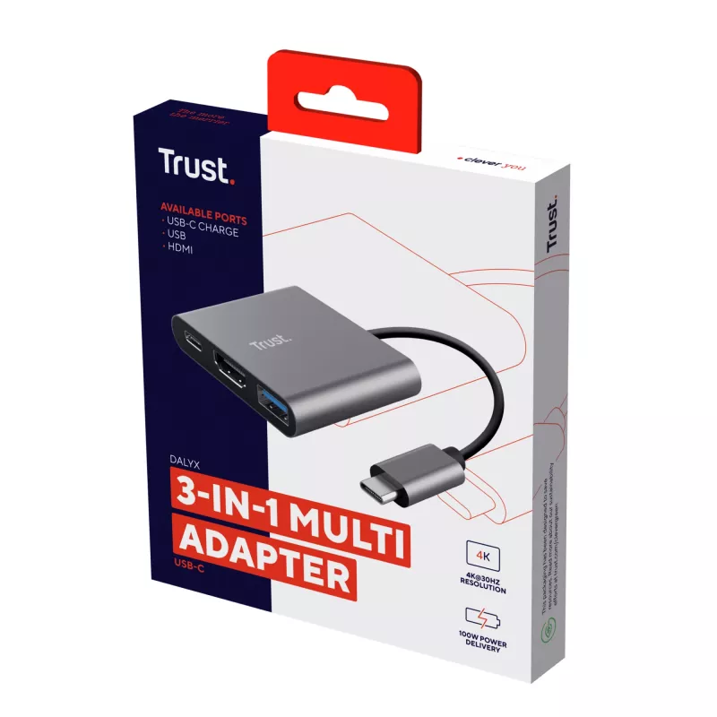 Trust Dalyx USB 3.2 Gen 1 (3.1 Gen 1) Type-C aluminium, zwart