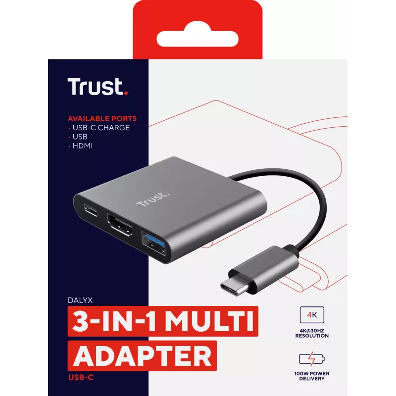 Trust Dalyx USB 3.2 Gen 1 (3.1 Gen 1) Type-C aluminium, zwart