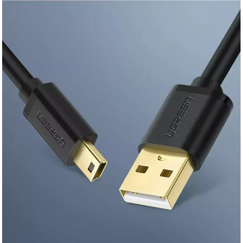 USB-kabel UGREEN 10385 Mini-USB 480 Mbit/s 1,5 m zwart, snel laden