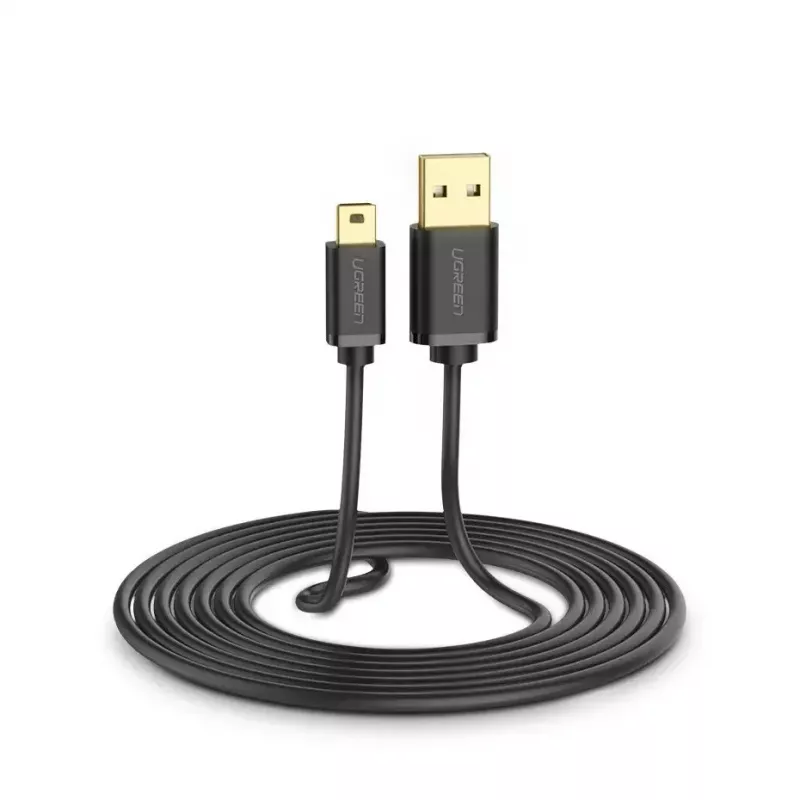 USB-kabel UGREEN 10385 Mini-USB 480 Mbit/s 1,5 m zwart, snel laden
