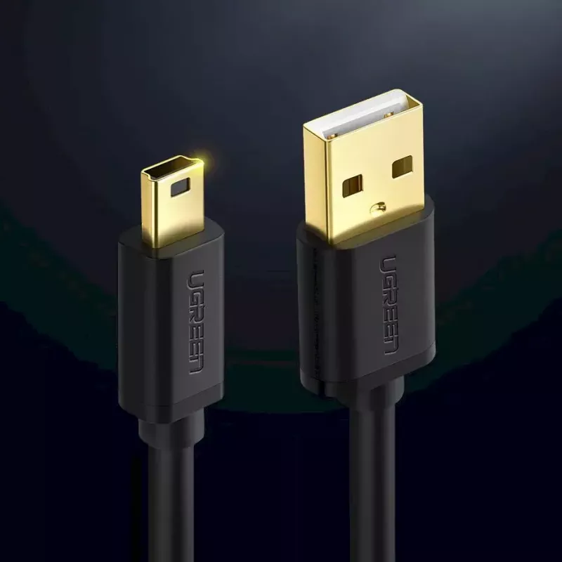 USB-kabel UGREEN 10385 Mini-USB 480 Mbit/s 1,5 m zwart, snel laden
